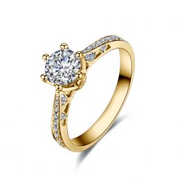 Anello di Fidanzamento Koh-I-Noor - Diamante Solitario su Oro Giallo 18kt | Gemperles