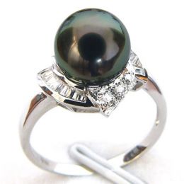 Anello Uracane - Oro Bianco, Diamanti e Perla di Tahiti