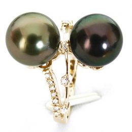 Anello Harbour - Oro Giallo, Diamanti e Perla di Tahiti