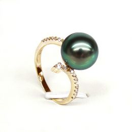 Anello Sous le Vent - Oro Giallo, Diamanti e Perla di Tahiti