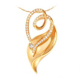 Ciondolo - Oro giallo 3.80gr - Diamanti 0.280ct