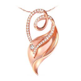 Ciondolo - Oro rosa 3.80gr - Diamanti 0.280ct