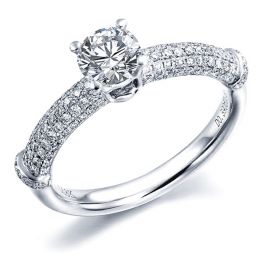 Anello di Fidanzamento Donna Bambù Prestigio - Oro Bianco & Diamanti VS/G | Gemperles