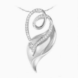 Ciondolo - Oro bianco 3.80gr - Diamanti 0.280ct