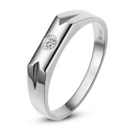 Alliance moderne pour Femme. Platine. Diamant 0.032ct