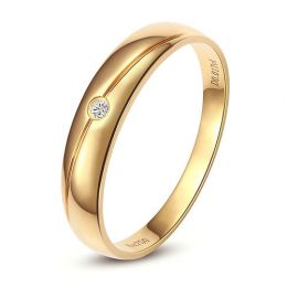 Fede Nuziale per Uomo Marteen - Oro Giallo 18kt e Diamante