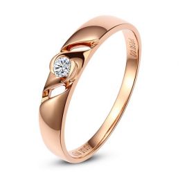 Fede Nuziale da Donna Glenda - Oro Rosa, Diamante