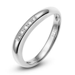 Fede Donna - Oro bianco 2.12gr - Diamanti 0.040ct