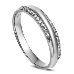 Fede Donna. Oro bianco. Diamanti incastonati 0.110ct