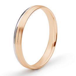 Fede Nuziale Gary per Uomo - Fascia Oro Rosa e Bianco 18kt