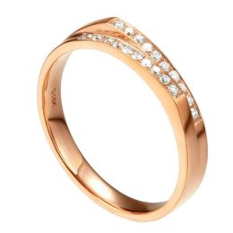 Fede matrimoniale 2 in 1. Donna moderna Oro rosa 18ct