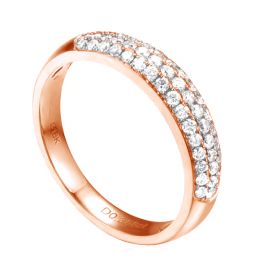 Fede Nuziale Bombata Adriana - Oro Rosa 18kt & Diamanti