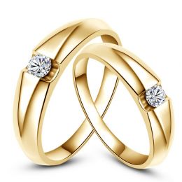 Coppia Fedi Nuziali Destiny & Marquis - Oro Giallo 18kt e Diamante