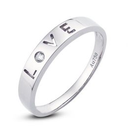 Fede Nuziale Uomo Love Essential - Oro Bianco e Diamante VS/G