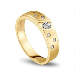 Fede Nuziale da Donna Yasmina - Oro Giallo 18kt, Diamanti