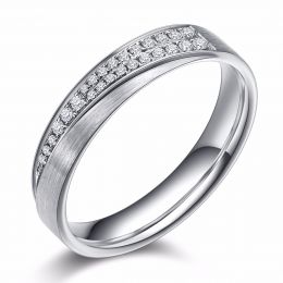 Fede Nuziale Donna Segno d'Amore - Oro Bianco, Diamanti | Gemperles