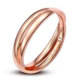 Fede Nuziale Doppia Dickens - Oro Rosa, Diamanti