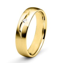 Fede donna. Oro bianco 18ct. Diamante 0.03ct - Elsa