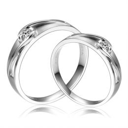 Coppia di Fedi Nuziali Joséphine & Rivage - Oro Bianco e Diamante