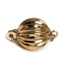 Chiusura Boccino. Palla striata 10mm - Oro giallo 14kt.