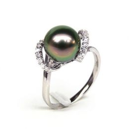 Anello Édouard - Oro Bianco, Diamanti e Perla di Tahiti