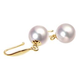 Orecchini Pendenti Hiroko - Perle Akoya Bianche 7/7.5mm AAA - Gancetti Oro Giallo