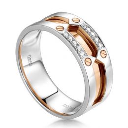 Anello Uomo in Oro bianco e rosa 18ct, Diamanti | Ford