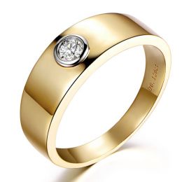 Anello per Uomo Scapin - Oro Giallo & Bianco con Diamante Solitario | Gemperles