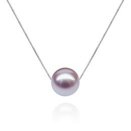 Girocollo Otello Oro Bianco 18kt, Perla di Acqua Dolce Lavanda 10/11mm