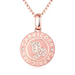 Ciondolo Capricorn (Capricorno) - Oro rosa e diamanti