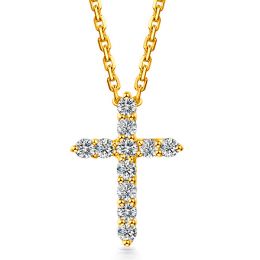 Ciondolo Croce Diamantata - Oro Giallo e Diamanti VS/G | Gemperles