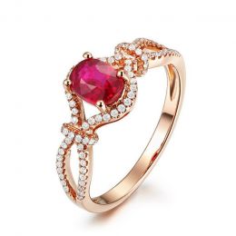 Anello Giardino Segreto - Oro Rosa, Rubino Birmania & Diamanti