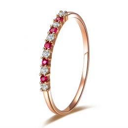 Anello Mythique - Oro Rosa, Riviera Mezzo Giro di Rubini e Diamanti