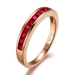 Anello Fiorentino - Oro Rosa e Riviera di Rubini Princess a Binario