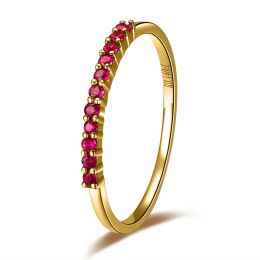Anello Sincerità - Oro Giallo, Riviera a Mezzo Giro di Rubini e Diamanti