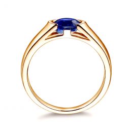 Anello Shitala - Oro Giallo & Zaffiro Ovale Solitario