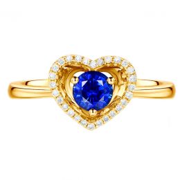 Anello Love Me Tender - Oro Giallo, Diamanti & Zaffiro Blu