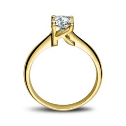 Anello Solitario Lettera Alfabeto K - Oro Giallo e Diamante | Gemperles