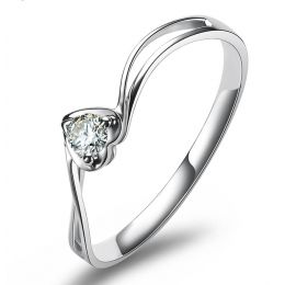 Anello di Fidanzamento Cuore Mio - Platino & Diamante Solitario | Gemperles