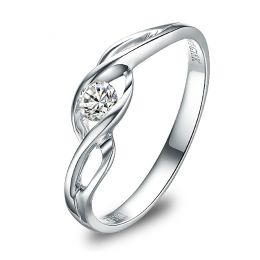 Anello di Fidanzamento Taylor - Oro Bianco & Diamante Solitario | Gemperles