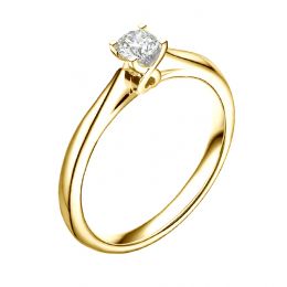 Anello di Fidanzamento Donna Richelieu - Oro Giallo & Diamante Solitario | Gemperles