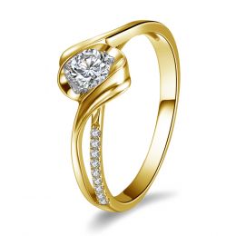 Anello di Fidanzamento Poesia di Diamanti - Oro Giallo e Diamanti | Gemperles