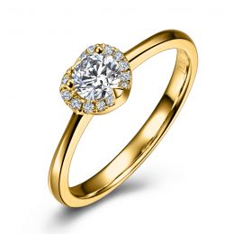 Anello di Fidanzamento Cuore di Diamante - Solitario Oro Giallo 18kt e Diamante | Gemperles