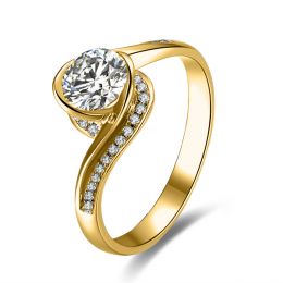 Anello di Fidanzamento Madonna - Solitario Diamante 0.57ct su Oro Giallo | Gemperles