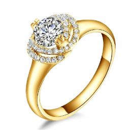 Anello di Fidanzamento Grazioso - Oro Giallo 18kt & Spirale Diamanti | Grazioso