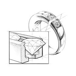 Coppia di Fedi Nuziali Joséphine & Rivage - Oro Bianco e Diamante