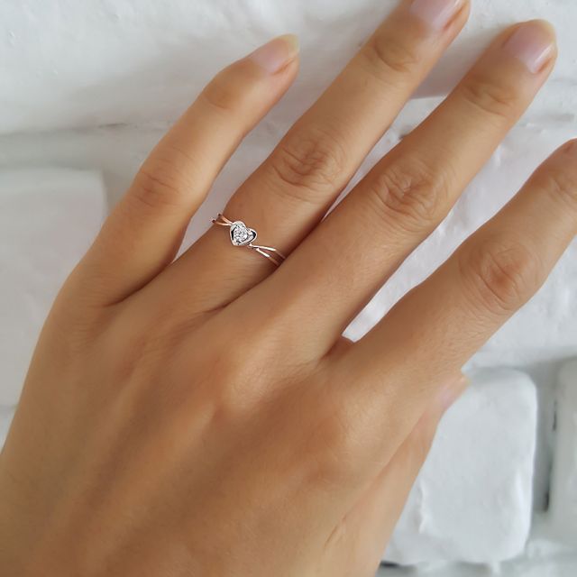 Anello di Fidanzamento Cuore Mio - Oro Bianco & Diamante Solitario | Gemperles