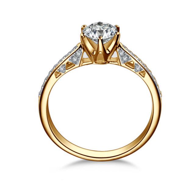 Anello di Fidanzamento Koh-I-Noor - Diamante Solitario su Oro Giallo 18kt | Gemperles