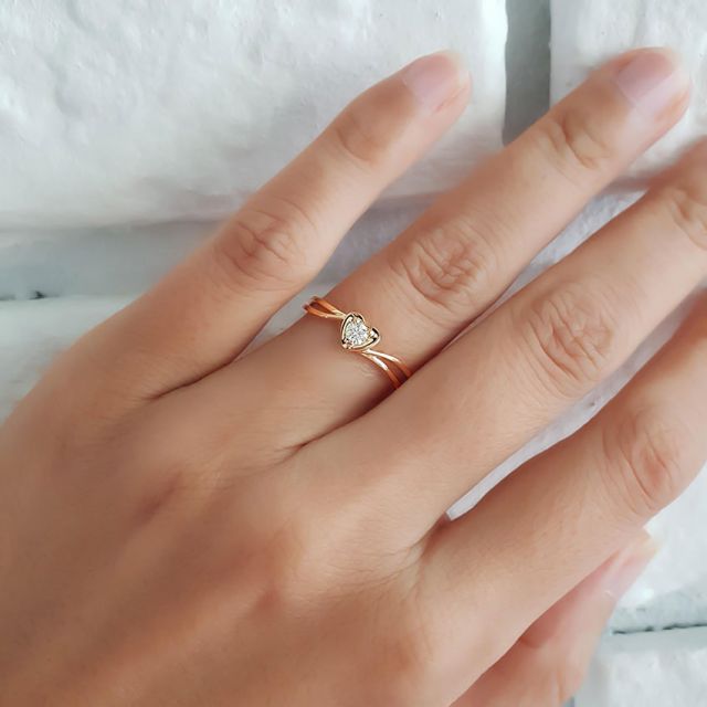 Anello di Fidanzamento Cuore Mio - Oro Giallo & Diamante Solitario | Gemperles