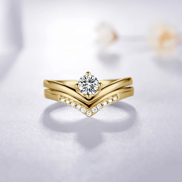 Anello di Fidanzamento Wonder Woman - Diamante Solitario Composto & Oro Giallo | Gemperles